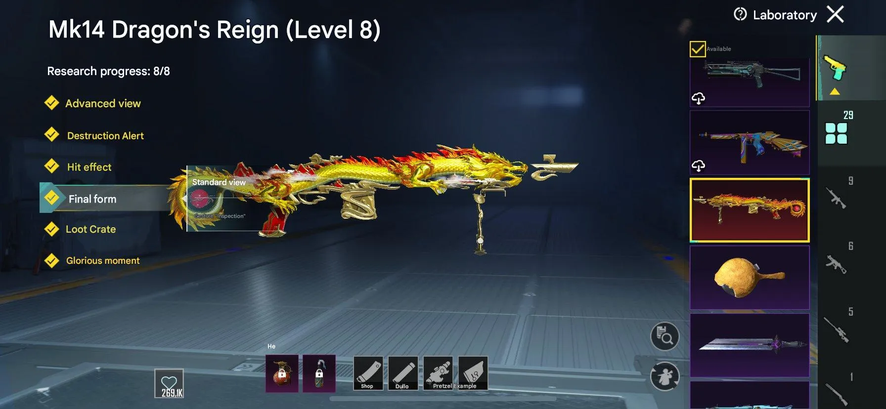 PGM274 FULL MK Dragon, Mnogotvet Lv.2, Galadriya, M416 Seal, Legendary UAZ, Mythic Parachute, 70+ Mythics, 20+ Evo Guns (G)